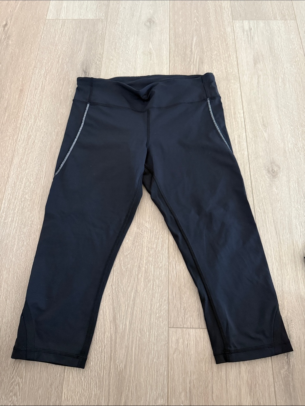 lululemon athletica Black Kids Capri Leggings with Reflective Trim